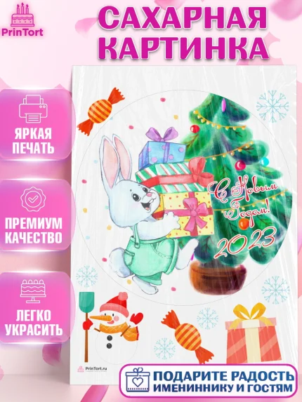 Сахарная картинка, Новый год, Девочка, арт. PT106924