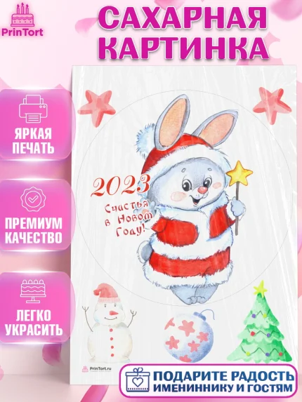Сахарная картинка, Новый год, Девочка, арт. PT106926