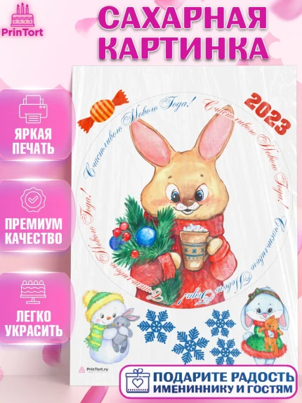 Сахарная картинка, Новый год, Девочка, арт. PT106928
