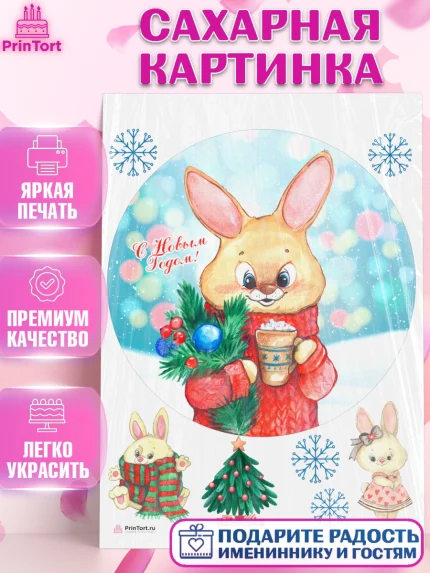 Сахарная картинка, Новый год, Девочка, арт. PT106934