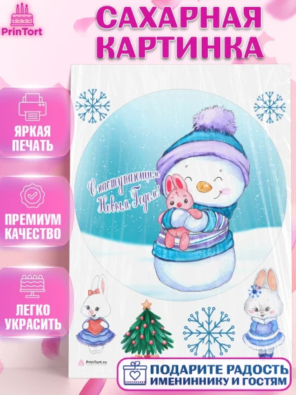 Сахарная картинка, Новый год, Девочка, арт. PT106935