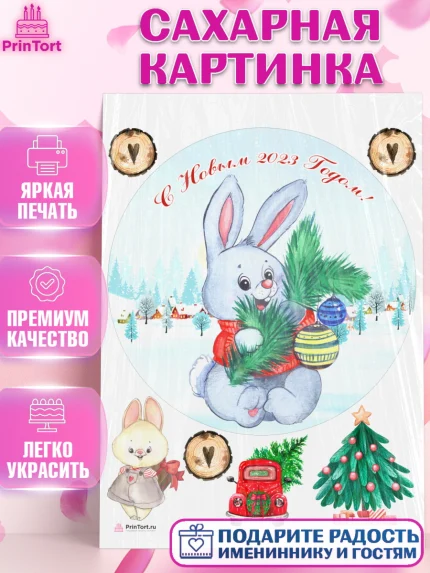 Сахарная картинка, Новый год, Девочка, арт. PT106937