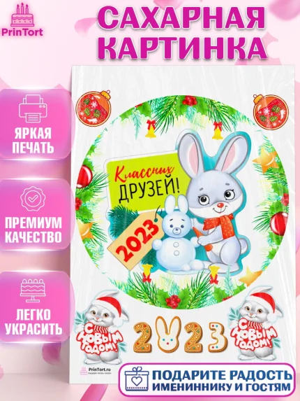 Сахарная картинка, Новый год, Девочка, арт. PT107029
