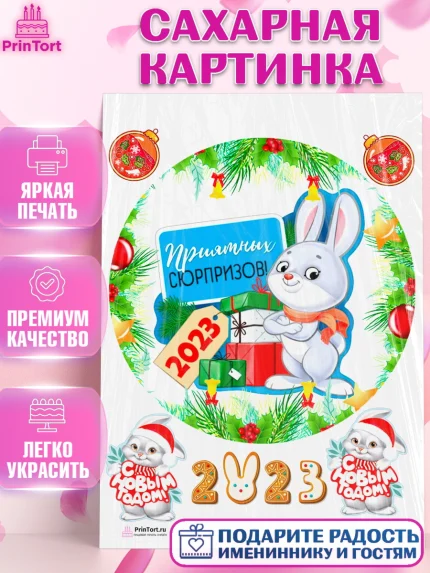 Сахарная картинка, Новый год, Девочка, арт. PT107030