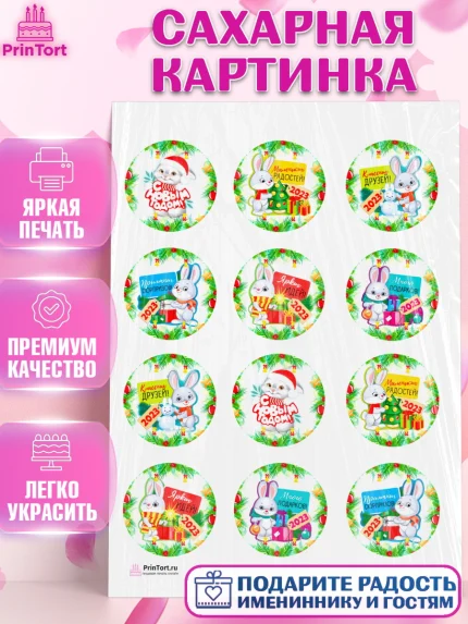 Сахарная картинка, Новый год, Девочка, арт. PT107034