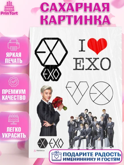 Сахарная картинка, EXO, Девочка, День рождения, арт. PT107081