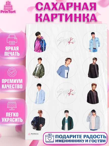 Сахарная картинка, Стрей Кидс, Stray Kids, Девочка, День рождения, арт. PT109169