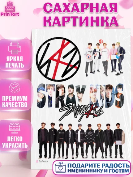 Сахарная картинка, Стрей Кидс, Stray Kids, Девочка, День рождения, арт. PT109170