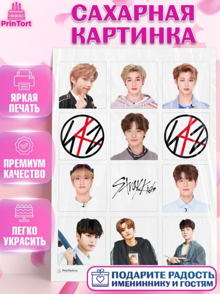 Сахарная картинка, Стрей Кидс, Stray Kids, Девочка, День рождения, арт. PT109173