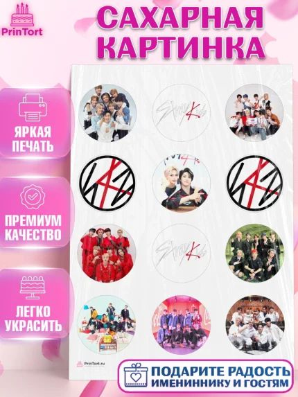 Сахарная картинка, Стрей Кидс, Stray Kids, Девочка, День рождения, арт. PT109174