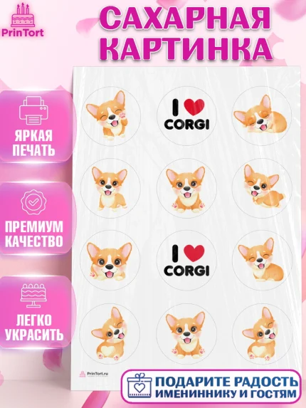 Сахарная картинка, Собаки, Питомец, Девочка, День рождения, арт. PT109400