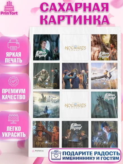 Сахарная картинка, Гарри Поттер, Хогвартс Легаси, Девочка, День рождения, арт. PT109670