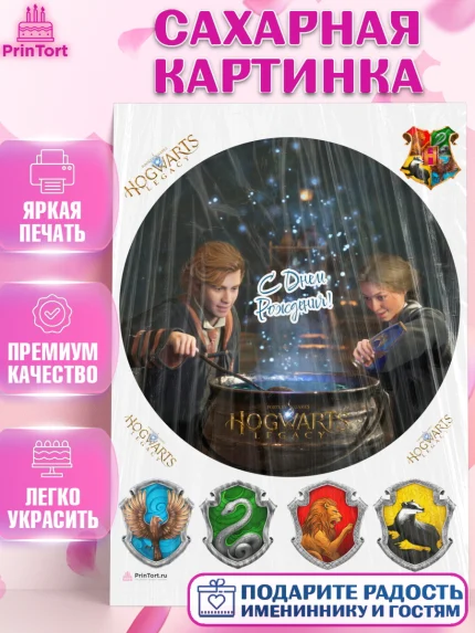 Сахарная картинка, Гарри Поттер, Хогвартс Легаси, Девочка, День рождения, арт. PT109675