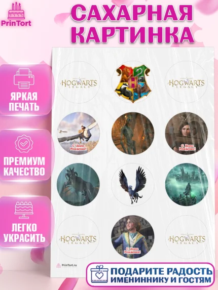 Сахарная картинка, Гарри Поттер, Хогвартс Легаси, Девочка, День рождения, арт. PT109676
