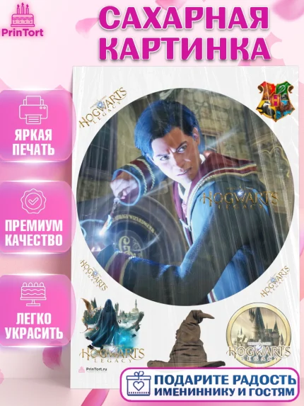 Сахарная картинка, Гарри Поттер, Хогвартс Легаси, Девочка, День рождения, арт. PT109679