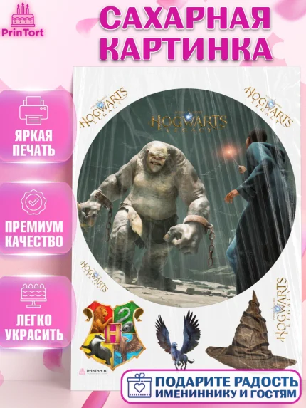 Сахарная картинка, Гарри Поттер, Хогвартс Легаси, Девочка, День рождения, арт. PT109681
