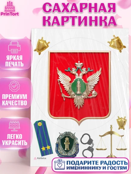 Сахарная картинка, День Прокуратуры, Прокурор, Мальчик, День рождения, арт. PT110094