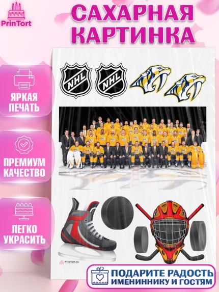 Сахарная картинка, НХЛ, Хоккей, Мальчик, День рождения, арт. PT110150