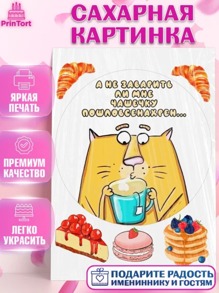 Сахарная картинка, Прикольные, Смешная, Девочка, День рождения, арт. PT110472