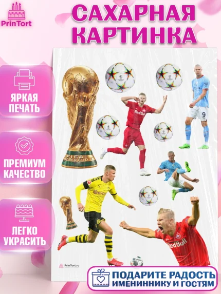 Сахарная картинка, Эрлинг Холланд, футболист Эрлинг Холланд, Мальчик, День рождения, арт. PT117113