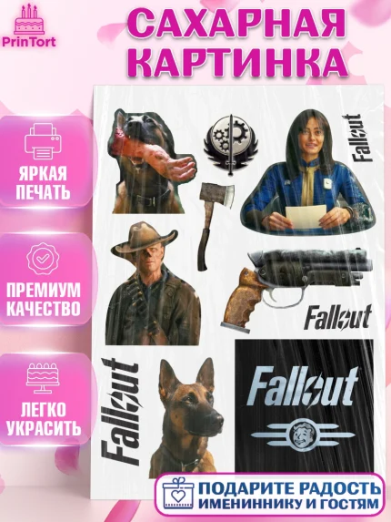 Сахарная картинка, Фоллаут, Fallout, Девочка, День рождения, арт. PT118027