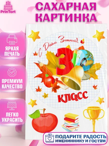 Сахарная картинка, 1 сентября, Школа, глобус, книги, тетради, осень, день знаний, Девочка, арт. PT118625