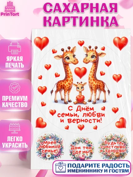 Сахарная картинка, День семьи, любви и верности, Девочка, арт. PT118750