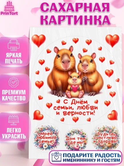 Сахарная картинка, День семьи, любви и верности, Девочка, арт. PT118753
