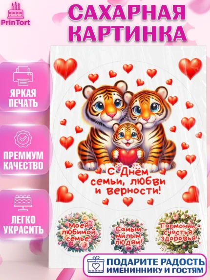 Сахарная картинка, День семьи, любви и верности, Девочка, арт. PT118756