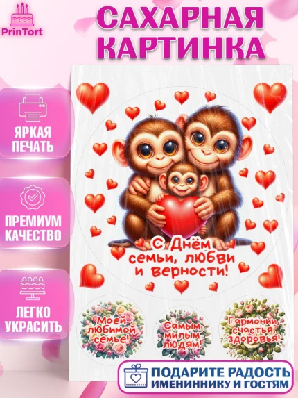 Сахарная картинка, День семьи, любви и верности, Девочка, арт. PT118759