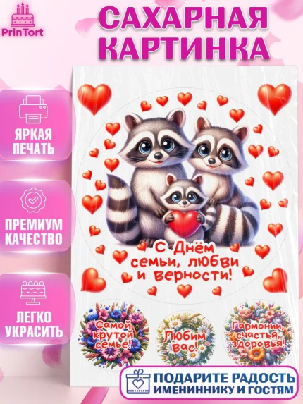 Сахарная картинка, День семьи, любви и верности, Девочка, арт. PT118761
