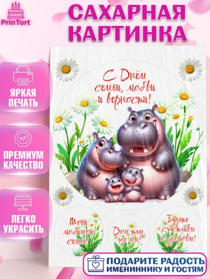 Сахарная картинка, День семьи, любви и верности, Девочка, арт. PT118766