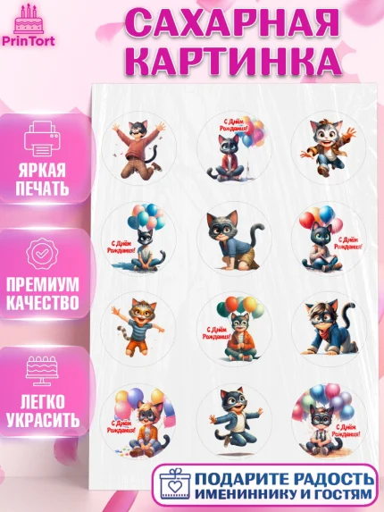 Сахарная картинка, Квадробика мальчики, мальчик, подросток, квадробика, маска кота, маска, арт. PT118861