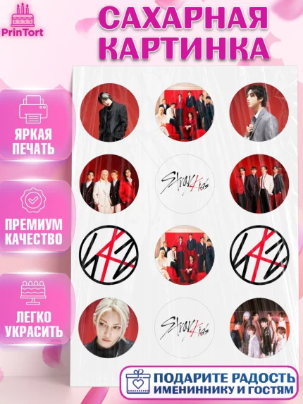 Сахарная картинка, Стрей Кидс, Музыкальная группа, Группа Stray Kids, Stray Kids, Девочка, арт. PT120060