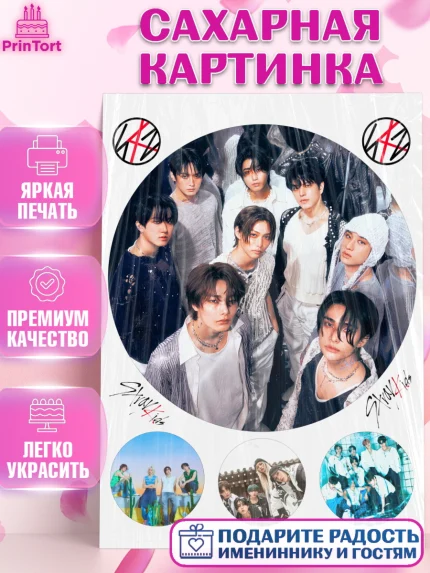 Сахарная картинка, Стрей Кидс, Музыкальная группа, Группа Stray Kids, Stray Kids, Девочка, арт. PT120062