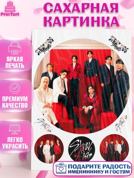 Сахарная картинка, Стрей Кидс, Музыкальная группа, Группа Stray Kids, Stray Kids, Девочка, арт. PT120069