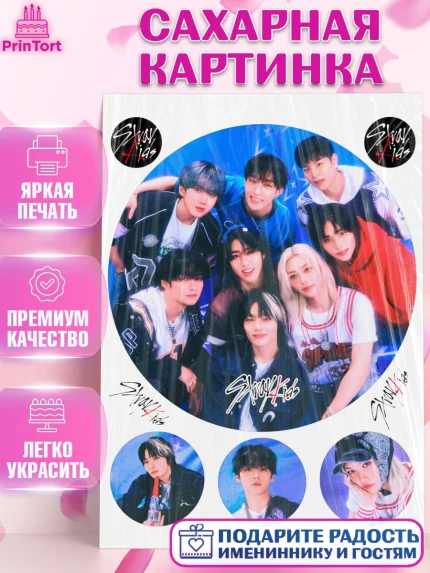 Сахарная картинка, Стрей Кидс, Музыкальная группа, Группа Stray Kids, Stray Kids, Девочка, арт. PT120072