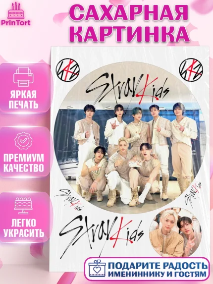 Сахарная картинка, Стрей Кидс, Музыкальная группа, Группа Stray Kids, Stray Kids, Девочка, арт. PT120076