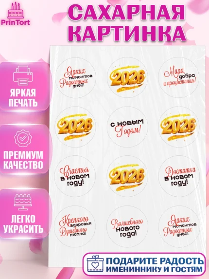 Сахарная картинка, Новый год, 2026, Новый год2026, Лошадь, лошадка, год лошади, Девочка, арт. PT121088