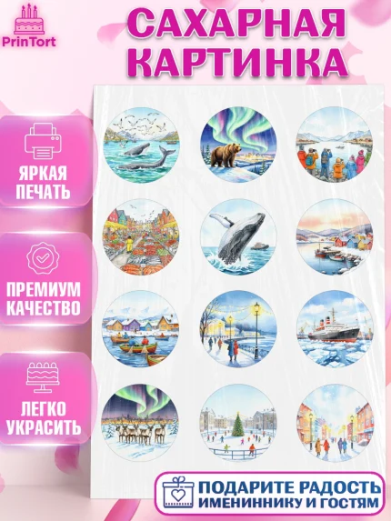 Сахарная картинка, Мурманск, город Мурманск, любимый город Мурманск, из Мурманска с любовью, Девочка, арт. PT122256