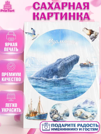 Сахарная картинка, Мурманск, город Мурманск, любимый город Мурманск, из Мурманска с любовью, Девочка, арт. PT122262