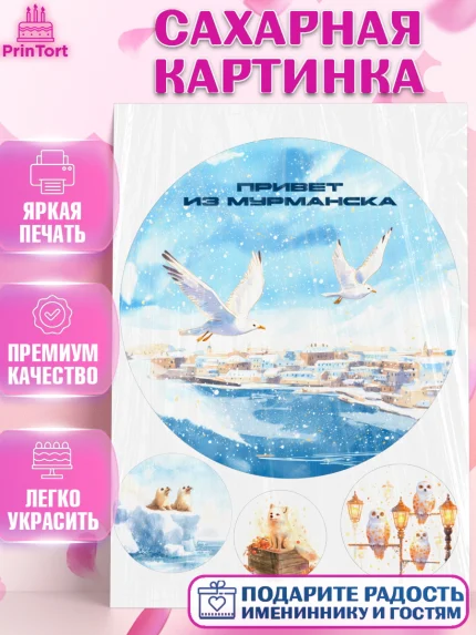 Сахарная картинка, Мурманск, город Мурманск, любимый город Мурманск, из Мурманска с любовью, Девочка, арт. PT122265
