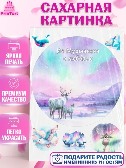 Сахарная картинка, Мурманск, город Мурманск, любимый город Мурманск, из Мурманска с любовью, Девочка, арт. PT122266