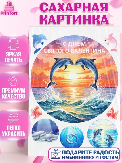 Сахарная картинка, День Влюбленных, любовь, пара, сердце, Love, 14 февраля, день Влюблённых, арт. PT122419