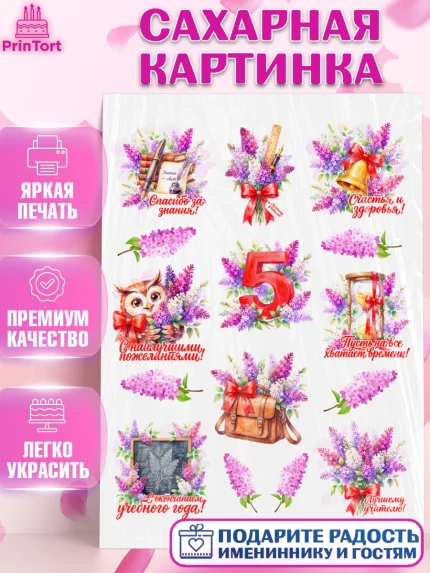 Сахарная картинка, Подарок учителю, Девушка, Выпускной в школе, арт. PT123168