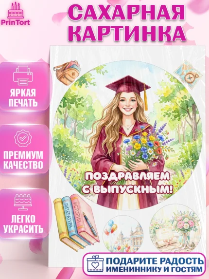 Сахарная картинка, Выпускной в университете, арт. PT123519