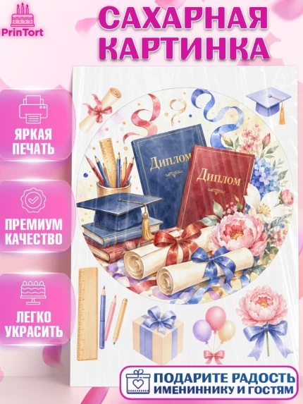 Сахарная картинка, Выпускной в университете, арт. PT123523