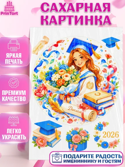 Сахарная картинка, Выпускной в университете, арт. PT123545
