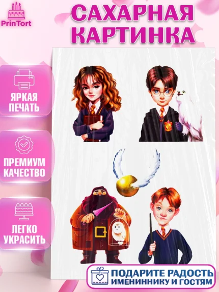 Сахарная картинка, Гарри Поттер, Девочка, День рождения, арт. PT124951
