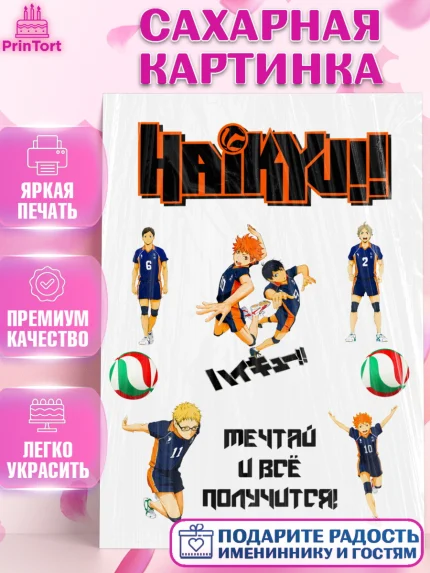 Сахарная картинка, Haikyu, Аниме, Девочка, День рождения, арт. PT125292